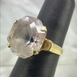 14 K Ring with Amethyst Faceted Stone Sizable